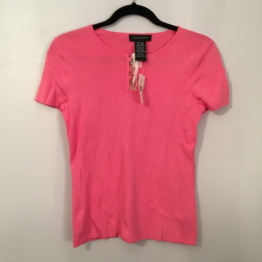Cable & Gauge Pink Top